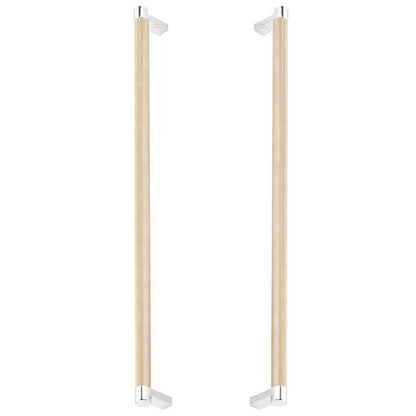 Emtek - Glass Shower Door Back to Back, Select Appliance Pull 18 Inch C-C, Rectangular Stem, Knurled Bar