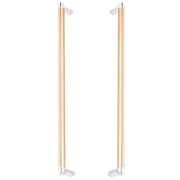 Emtek - Glass Shower Door Back to Back, Select Appliance Pull 18 Inch C-C, Rectangular Stem, Smooth Bar