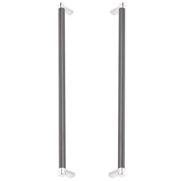 Emtek - Glass Shower Door Back to Back, Select Appliance Pull 18 Inch C-C, Rectangular Stem, Smooth Bar