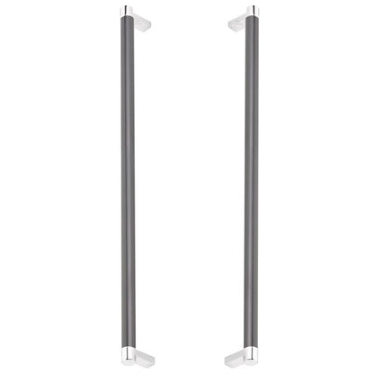 Emtek - Glass Shower Door Back to Back, Select Appliance Pull 18 Inch C-C, Rectangular Stem, Smooth Bar