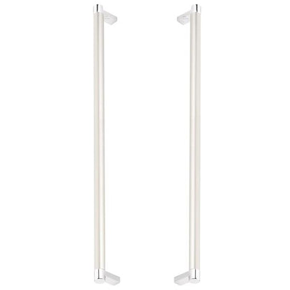 Emtek - Glass Shower Door Back to Back, Select Appliance Pull 18 Inch C-C, Rectangular Stem, Smooth Bar