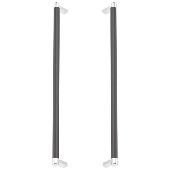 Emtek - Glass Shower Door Back to Back, Select Appliance Pull 18 Inch C-C, Rectangular Stem, Smooth Bar