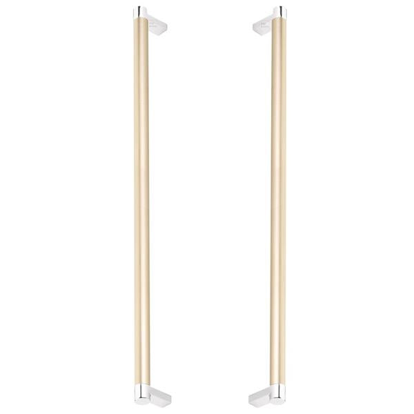 Emtek - Glass Shower Door Back to Back, Select Appliance Pull 18 Inch C-C, Rectangular Stem, Smooth Bar