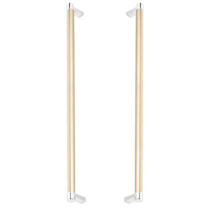 Emtek - Glass Shower Door Back to Back, Select Appliance Pull 18 Inch C-C, Rectangular Stem, Smooth Bar