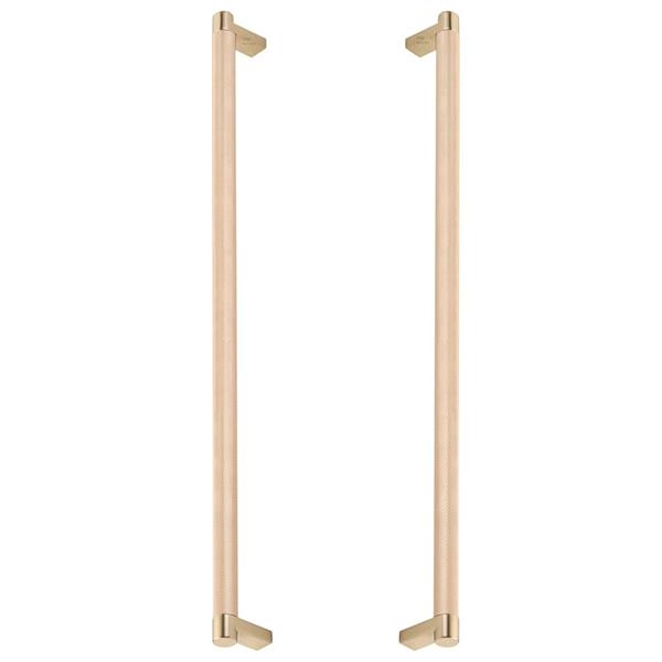 Emtek - Back to Back, Select Appliance Pull 18 Inch C-C, Rectangular Stem, Knurled Bar