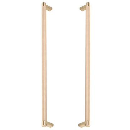 Emtek - Glass Shower Door Back to Back, Select Appliance Pull 18 Inch C-C, Rectangular Stem, Knurled Bar