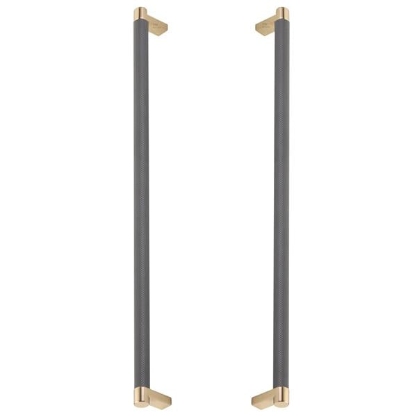 Emtek - Back to Back, Select Appliance Pull 18 Inch C-C, Rectangular Stem, Knurled Bar