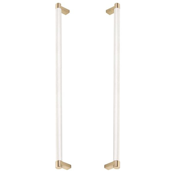 Emtek - Back to Back, Select Appliance Pull 18 Inch C-C, Rectangular Stem, Knurled Bar