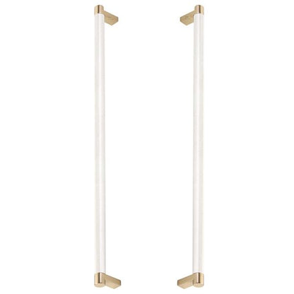 Emtek - Glass Shower Door Back to Back, Select Appliance Pull 18 Inch C-C, Rectangular Stem, Knurled Bar