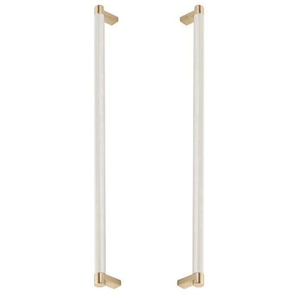 Emtek - Glass Shower Door Back to Back, Select Appliance Pull 18 Inch C-C, Rectangular Stem, Knurled Bar
