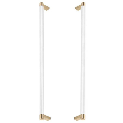 Emtek - Glass Shower Door Back to Back, Select Appliance Pull 18 Inch C-C, Rectangular Stem, Knurled Bar