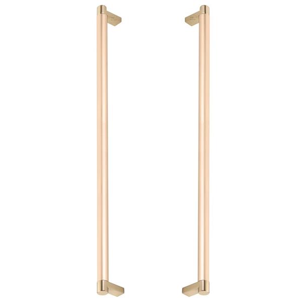 Emtek - Glass Shower Door Back to Back, Select Appliance Pull 18 Inch C-C, Rectangular Stem, Smooth Bar