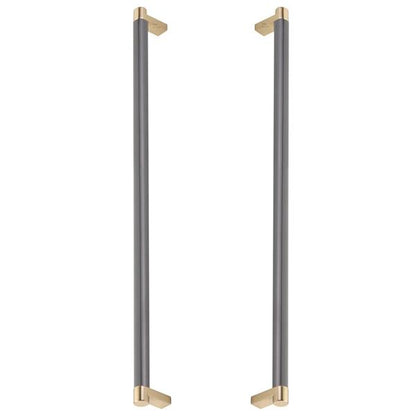 Emtek - Glass Shower Door Back to Back, Select Appliance Pull 18 Inch C-C, Rectangular Stem, Smooth Bar