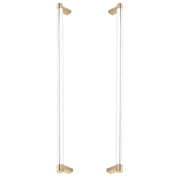 Emtek - Glass Shower Door Back to Back, Select Appliance Pull 18 Inch C-C, Rectangular Stem, Smooth Bar