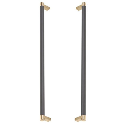 Emtek - Glass Shower Door Back to Back, Select Appliance Pull 18 Inch C-C, Rectangular Stem, Smooth Bar