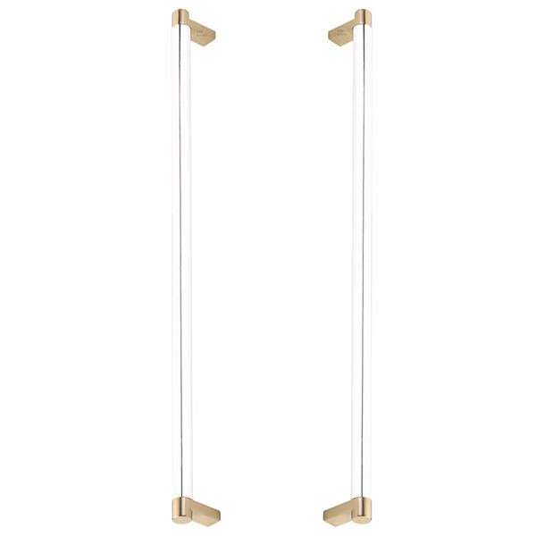 Emtek - Glass Shower Door Back to Back, Select Appliance Pull 18 Inch C-C, Rectangular Stem, Smooth Bar