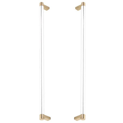 Emtek - Glass Shower Door Back to Back, Select Appliance Pull 18 Inch C-C, Rectangular Stem, Smooth Bar