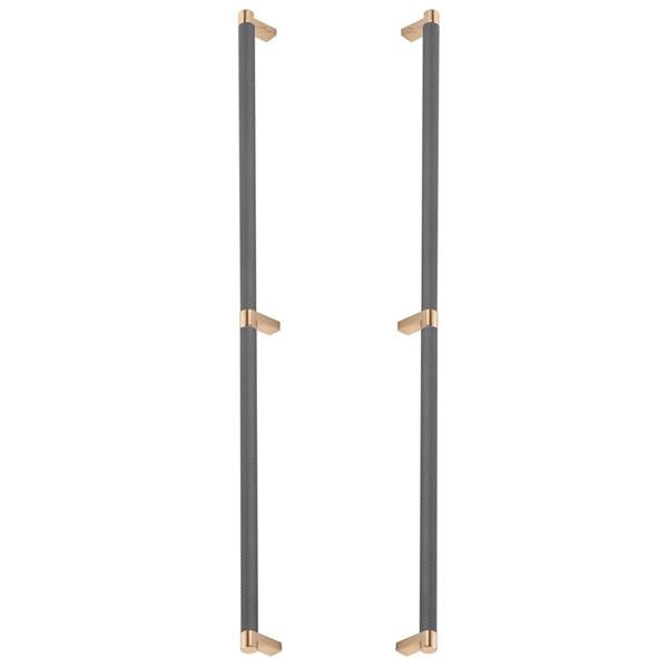 Emtek - Back to Back, Select Appliance Pull 24 Inch C-C, Rectangular Stem, Knurled Bar
