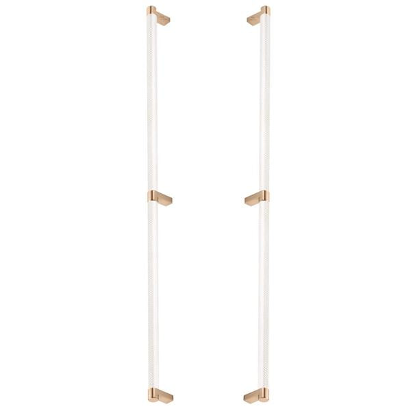 Emtek - Back to Back, Select Appliance Pull 24 Inch C-C, Rectangular Stem, Knurled Bar