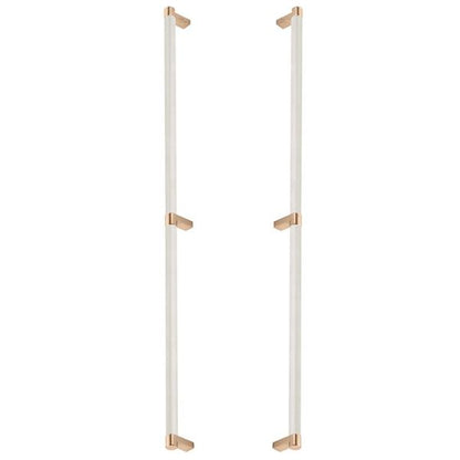 Emtek - Glass Shower Door Back to Back, Select Appliance Pull 24 Inch C-C, Rectangular Stem, Knurled Bar