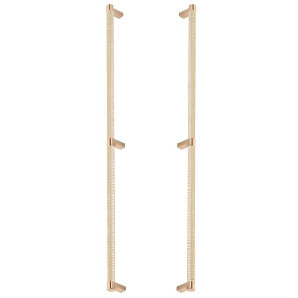 Emtek - Back to Back, Select Appliance Pull 24 Inch C-C, Rectangular Stem, Knurled Bar