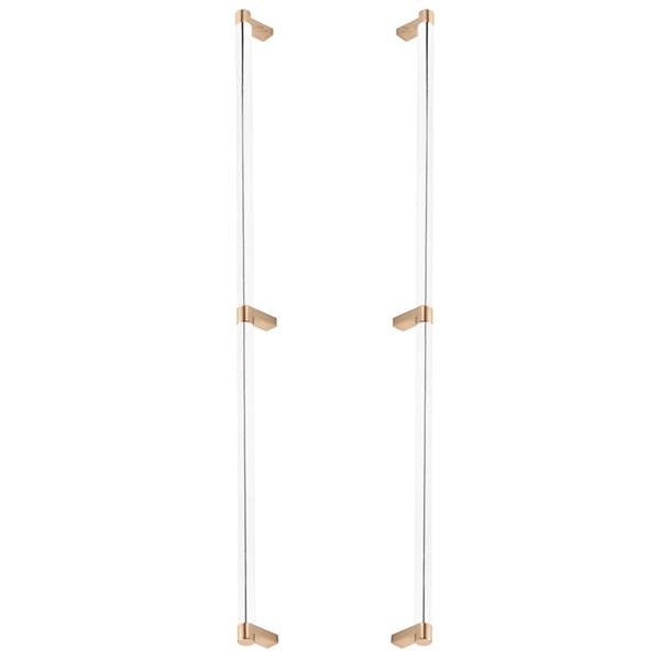 Emtek - Glass Shower Door Back to Back, Select Appliance Pull 24 Inch C-C, Rectangular Stem, Smooth Bar