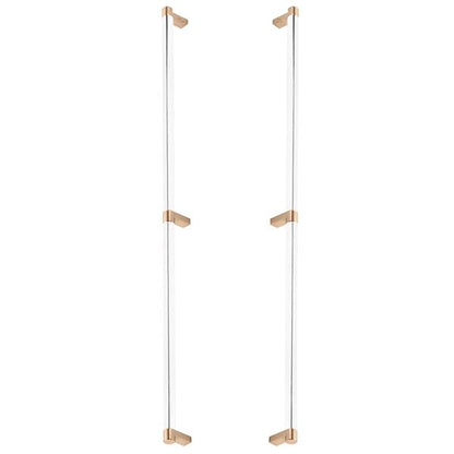 Emtek - Glass Shower Door Back to Back, Select Appliance Pull 24 Inch C-C, Rectangular Stem, Smooth Bar