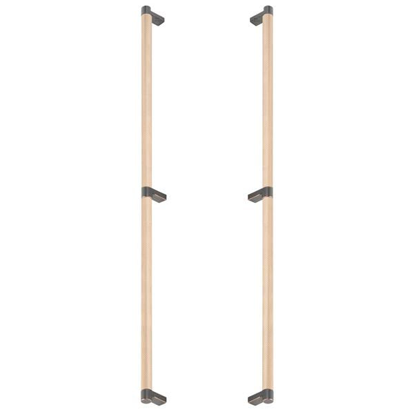 Emtek - Back to Back, Select Appliance Pull 24 Inch C-C, Rectangular Stem, Knurled Bar