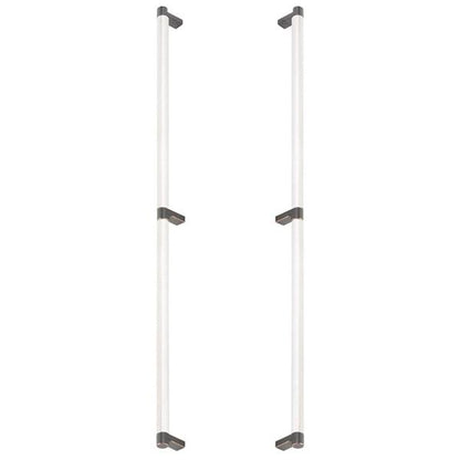 Emtek - Glass Shower Door Back to Back, Select Appliance Pull 24 Inch C-C, Rectangular Stem, Knurled Bar