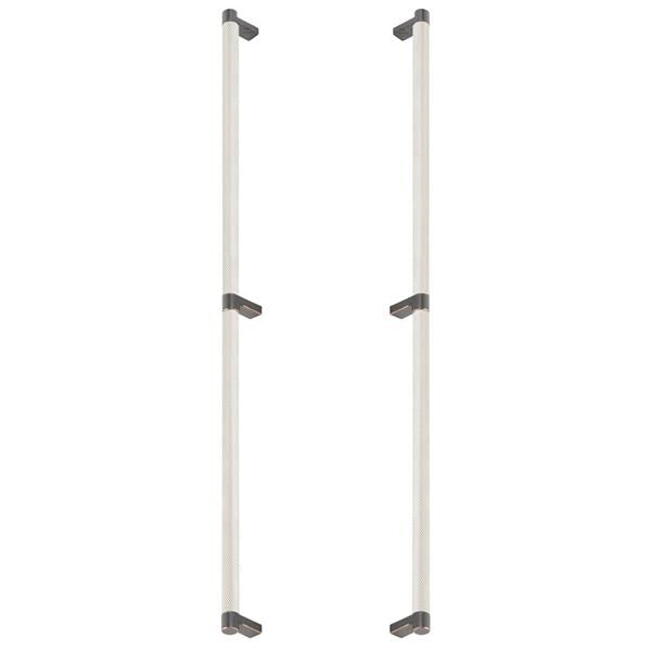 Emtek - Back to Back, Select Appliance Pull 24 Inch C-C, Rectangular Stem, Knurled Bar