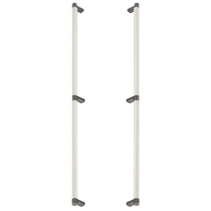 Emtek - Glass Shower Door Back to Back, Select Appliance Pull 24 Inch C-C, Rectangular Stem, Knurled Bar