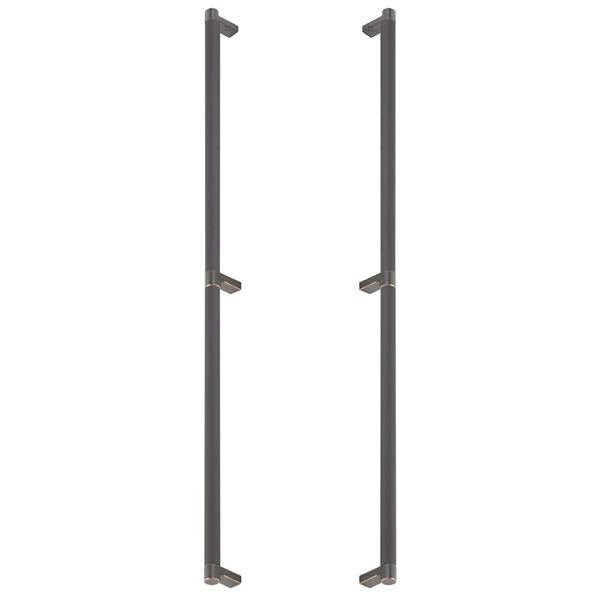 Emtek - Glass Shower Door Back to Back, Select Appliance Pull 24 Inch C-C, Rectangular Stem, Knurled Bar