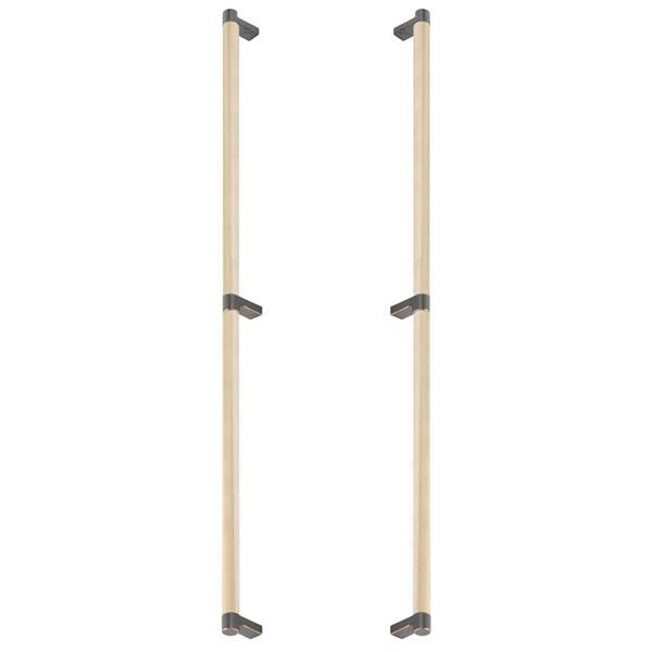 Emtek - Glass Shower Door Back to Back, Select Appliance Pull 24 Inch C-C, Rectangular Stem, Knurled Bar