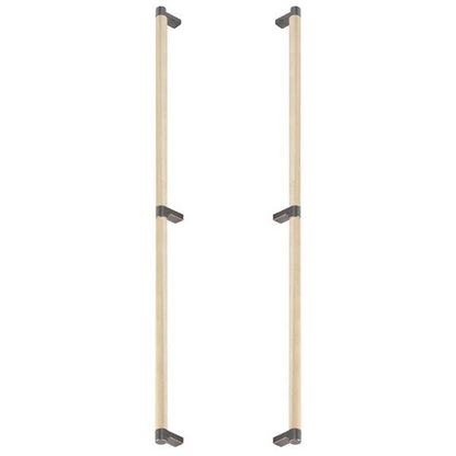 Emtek - Glass Shower Door Back to Back, Select Appliance Pull 24 Inch C-C, Rectangular Stem, Knurled Bar