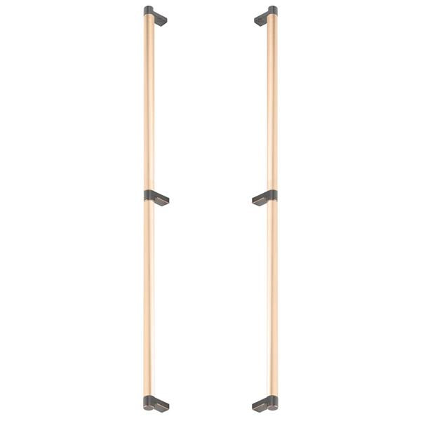 Emtek - Glass Shower Door Back to Back, Select Appliance Pull 24 Inch C-C, Rectangular Stem, Smooth Bar