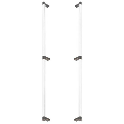 Emtek - Glass Shower Door Back to Back, Select Appliance Pull 24 Inch C-C, Rectangular Stem, Smooth Bar