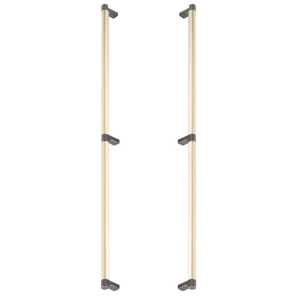 Emtek - Glass Shower Door Back to Back, Select Appliance Pull 24 Inch C-C, Rectangular Stem, Smooth Bar