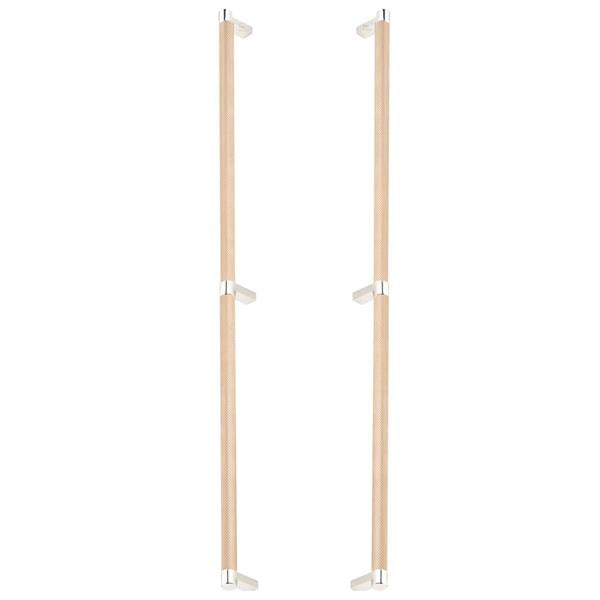 Emtek - Glass Shower Door Back to Back, Select Appliance Pull 24 Inch C-C, Rectangular Stem, Knurled Bar