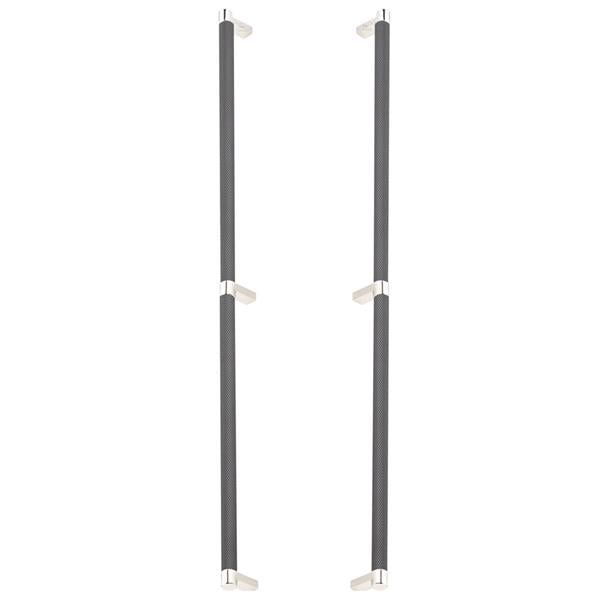 Emtek - Back to Back, Select Appliance Pull 24 Inch C-C, Rectangular Stem, Knurled Bar