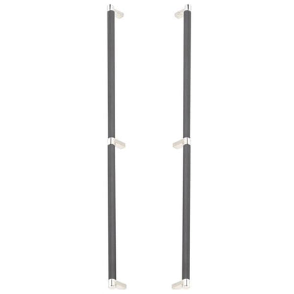 Emtek - Glass Shower Door Back to Back, Select Appliance Pull 24 Inch C-C, Rectangular Stem, Knurled Bar