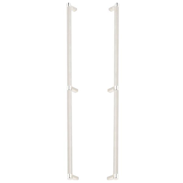 Emtek - Glass Shower Door Back to Back, Select Appliance Pull 24 Inch C-C, Rectangular Stem, Knurled Bar