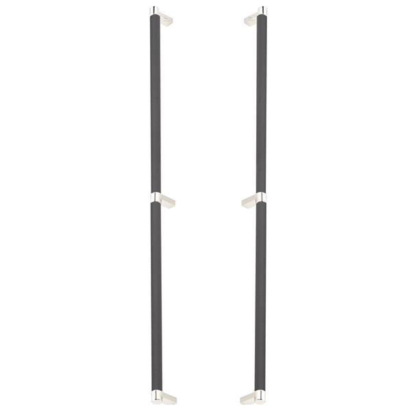 Emtek - Glass Shower Door Back to Back, Select Appliance Pull 24 Inch C-C, Rectangular Stem, Knurled Bar