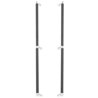 Emtek - Glass Shower Door Back to Back, Select Appliance Pull 24 Inch C-C, Rectangular Stem, Knurled Bar