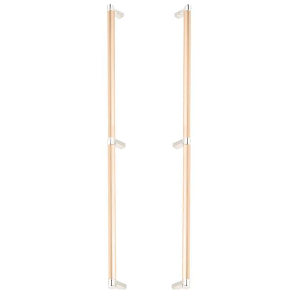 Emtek - Glass Shower Door Back to Back, Select Appliance Pull 24 Inch C-C, Rectangular Stem, Smooth Bar