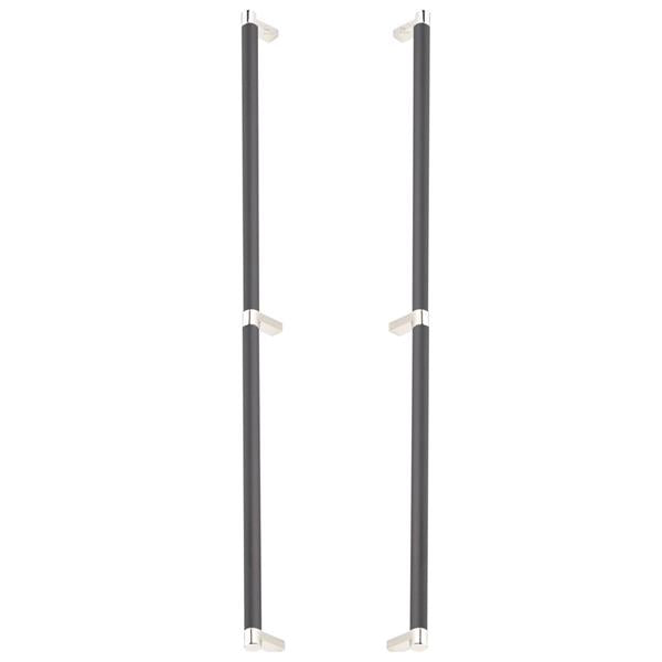 Emtek - Glass Shower Door Back to Back, Select Appliance Pull 24 Inch C-C, Rectangular Stem, Smooth Bar