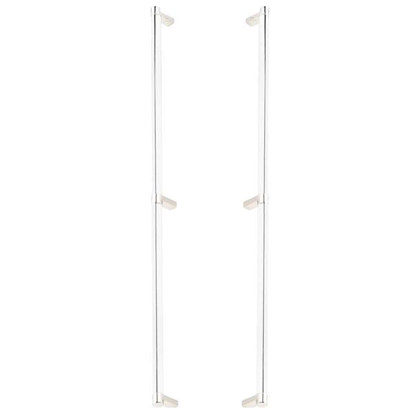 Emtek - Glass Shower Door Back to Back, Select Appliance Pull 24 Inch C-C, Rectangular Stem, Smooth Bar