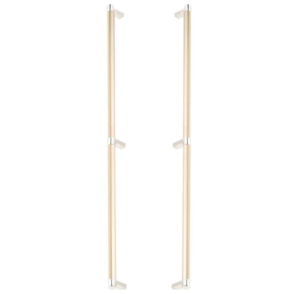 Emtek - Glass Shower Door Back to Back, Select Appliance Pull 24 Inch C-C, Rectangular Stem, Smooth Bar