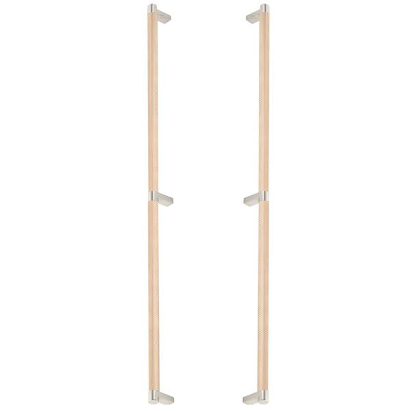Emtek - Glass Shower Door Back to Back, Select Appliance Pull 24 Inch C-C, Rectangular Stem, Knurled Bar