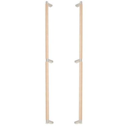 Emtek - Glass Shower Door Back to Back, Select Appliance Pull 24 Inch C-C, Rectangular Stem, Knurled Bar