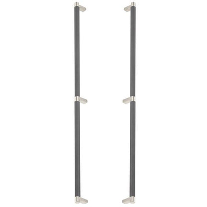 Emtek - Glass Shower Door Back to Back, Select Appliance Pull 24 Inch C-C, Rectangular Stem, Knurled Bar